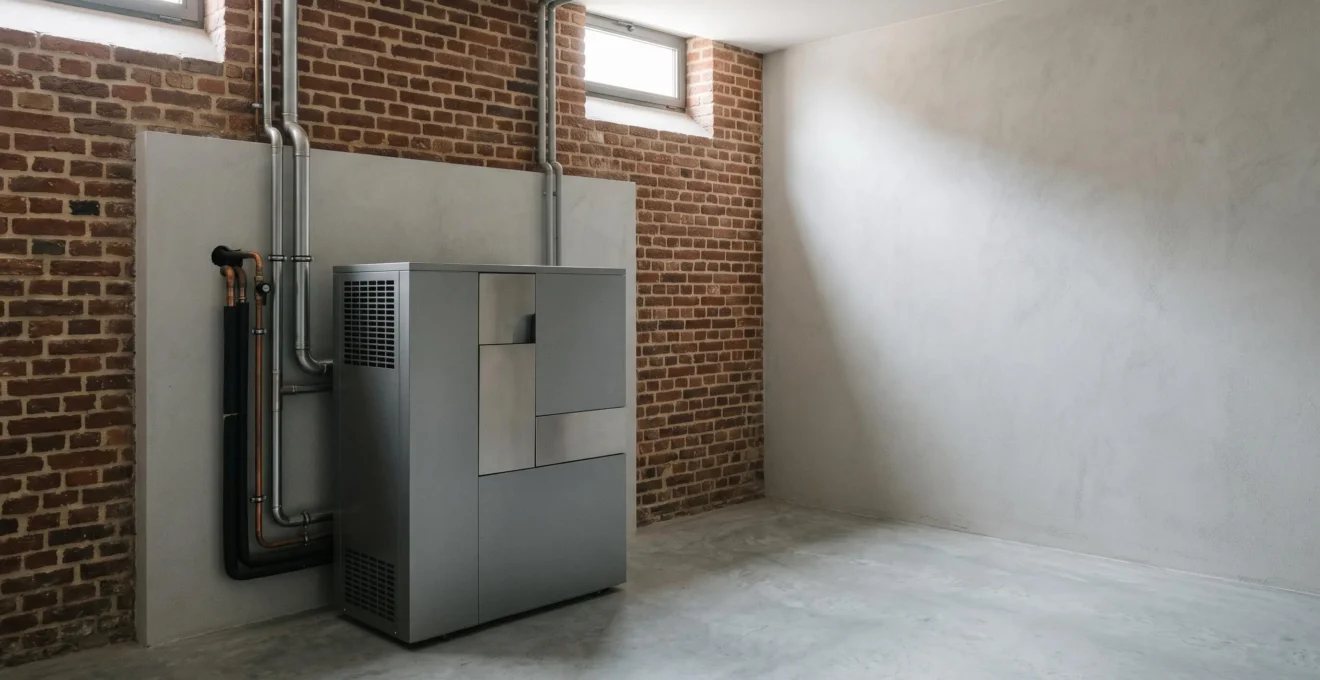 Installation moderne de chauffe-eau dans un environnement résidentiel belge