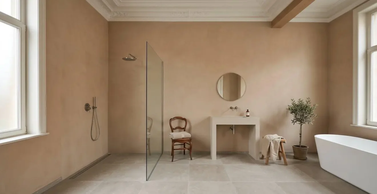 Installation élégante d'une douche à l'italienne dans une salle de bain belge rénovée avec sol de plain-pied
